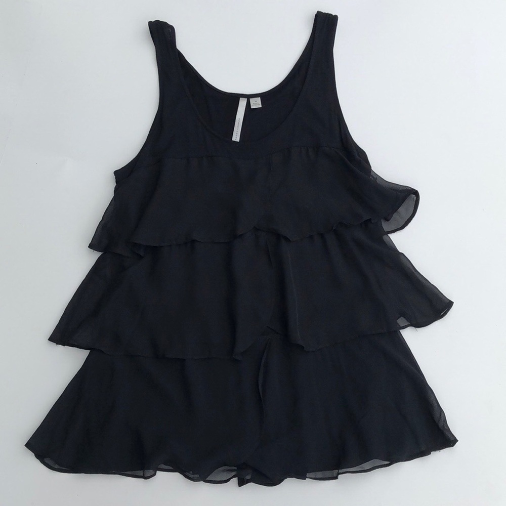 LC Lauren Conrad Black layered ruffle tank size M